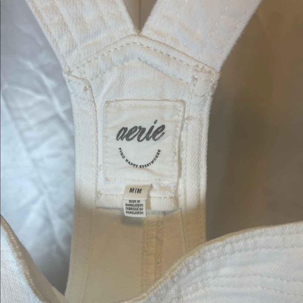 Aerie Cream Denim Overalls A0375 - Picture 2 of 4